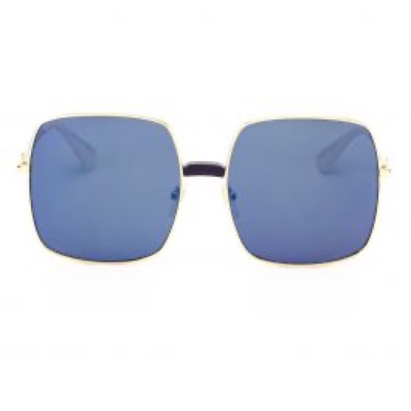 Gucci Accessories - GUCCI Gold GUCCIFY Sega Square Blue Mirrored Metal Sunglasses GG0414S
